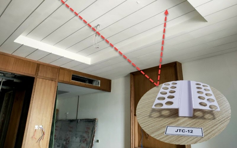 Nẹp khe co giãn thạch cao là loại nẹp chuyên dụng để xử lý khe hở giữa các tấm thạch cao trên trần